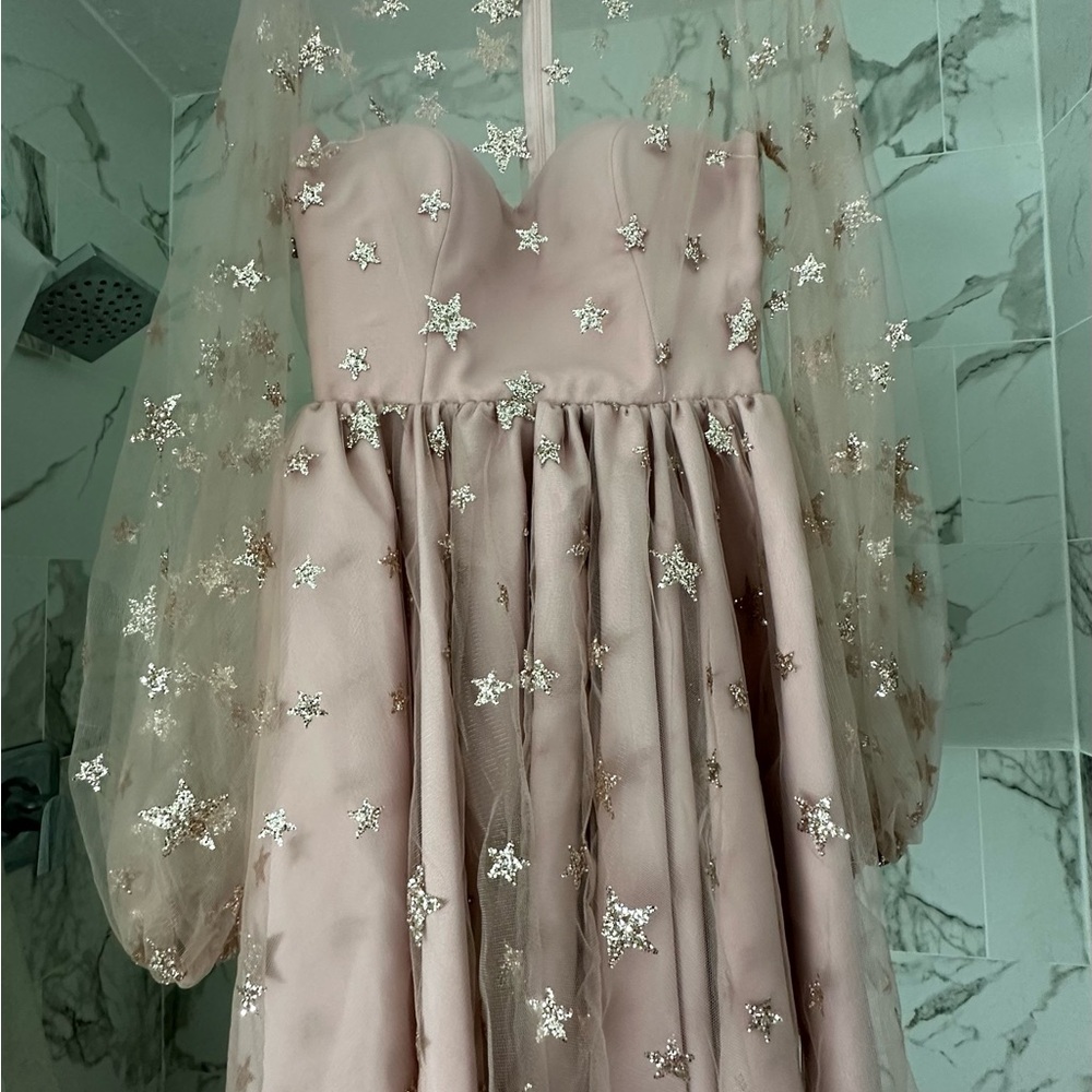 Lirika Matoshi Teuta Pink Glitter Star Sweetheart Tulle Dress worn once - Picture 9 of 12